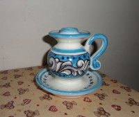 Portacandela in ceramica alt. cm. 10___art. 30036